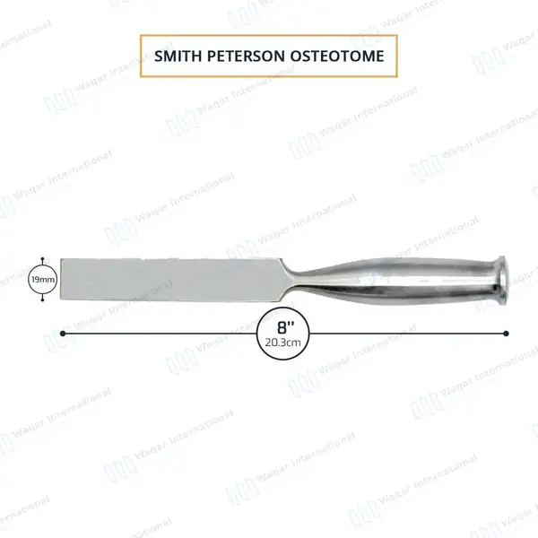 Smith Peterson Osteotome 8″ Straight 19mm Blade - surgical instruments manufactured by Waqar International, Sialkot - view 3
