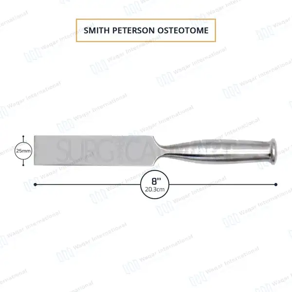 Smith Peterson Osteotome 8″ Straight 25mm Blade - surgical instruments manufactured by Waqar International, Sialkot - view 3