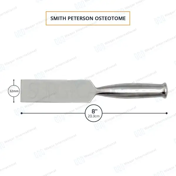 Smith Peterson Osteotome 8″ Straight 32mm Blade - surgical instruments manufactured by Waqar International, Sialkot - view 3