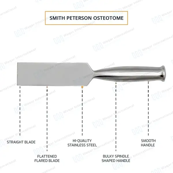 7 Pcs Smith-Peterson Osteotomes Set 8″ Straight 6.4mm-32mm Blade - surgical instruments manufactured by Waqar International, Sialkot - view 3