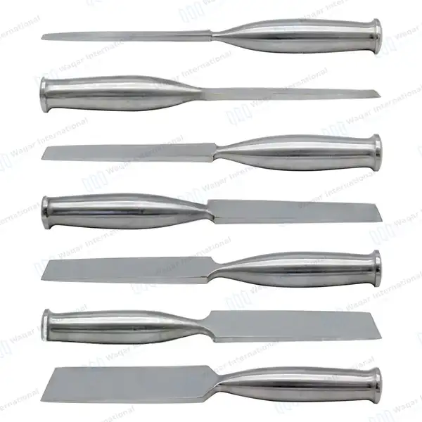 7 Pcs Smith-Peterson Osteotomes Set 8″ Straight 6.4mm-32mm Blade - surgical instruments manufactured by Waqar International, Sialkot - view 7