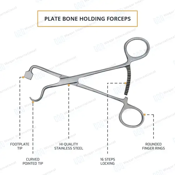 12 Pcs Plate & Bone Holding Forceps Set 5.5″ - surgical instruments manufactured by Waqar International, Sialkot - view 4
