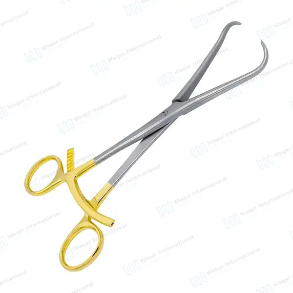2 Bone Reduction Forceps 8″ Long Ratchet with Gold Plated Handle - surgical instruments manufactured by Waqar International, Sialkot - view 9