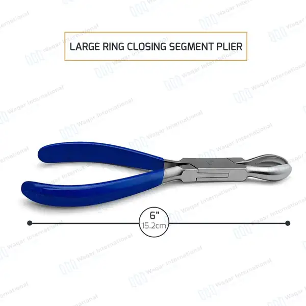 10 Pcs Ring Closing Segment Plier 6″ with PVC Grip Handle - body piercing instruments manufactured by Waqar International, Sialkot - view 2