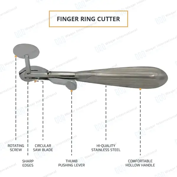 Finger Ring Cutter 6.5″ with Saw Blade Hollow Handle - surgical instruments manufactured by Waqar International, Sialkot - view 4