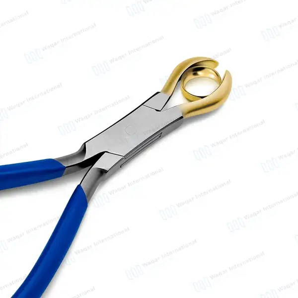 Ring Holding & Closing Pliers 6″ Gold Jaws with PVC Grip Handle - body piercing instruments manufactured by Waqar International, Sialkot - view 2