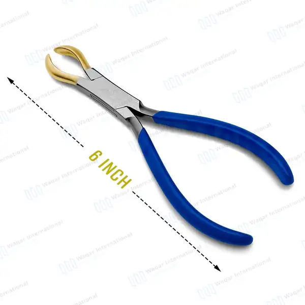 Ring Holding & Closing Pliers 6″ Gold Jaws with PVC Grip Handle - body piercing instruments manufactured by Waqar International, Sialkot - view 3