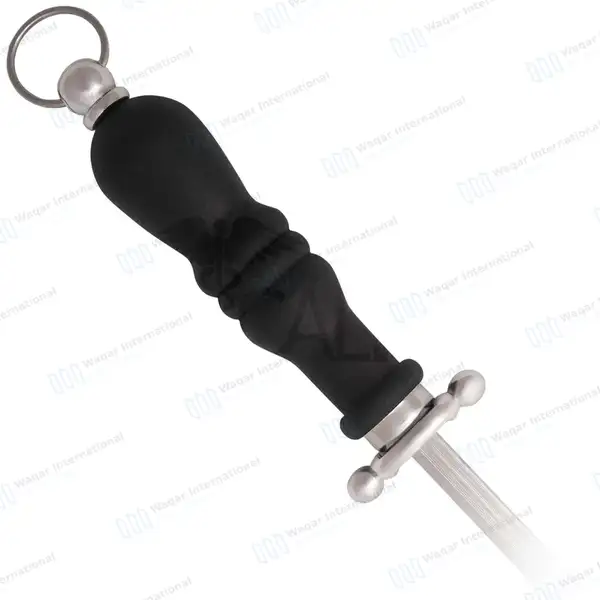 Knife Sharpening Steel 8″ Black Handle - surgical instruments manufactured by Waqar International, Sialkot - view 4