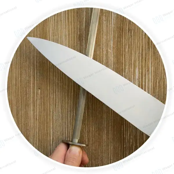 Knife Sharpening Steel 8″ Black Handle - surgical instruments manufactured by Waqar International, Sialkot - view 5