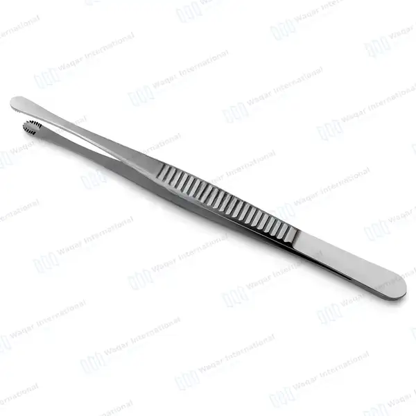 10 Russian Tissue Forceps 8″ Round Serrated Tip - surgical instruments manufactured by Waqar International, Sialkot - view 2