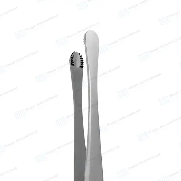 10 Russian Tissue Forceps 8″ Round Serrated Tip - surgical instruments manufactured by Waqar International, Sialkot - view 5