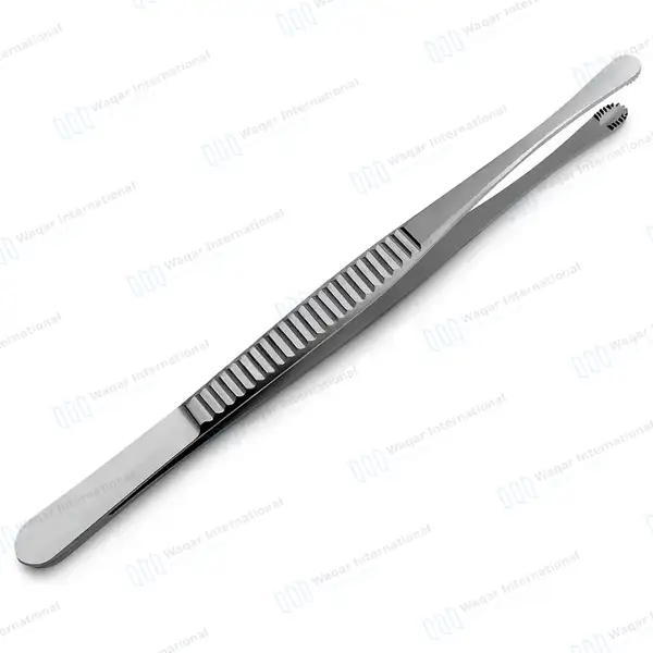 10 Russian Tissue Forceps 8″ Round Serrated Tip - surgical instruments manufactured by Waqar International, Sialkot - view 9