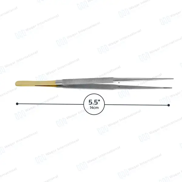 T/C Micro Suture Tying Forceps 5.5″ with Platform Gold Plated Handle - surgical instruments manufactured by Waqar International, Sialkot - view 3