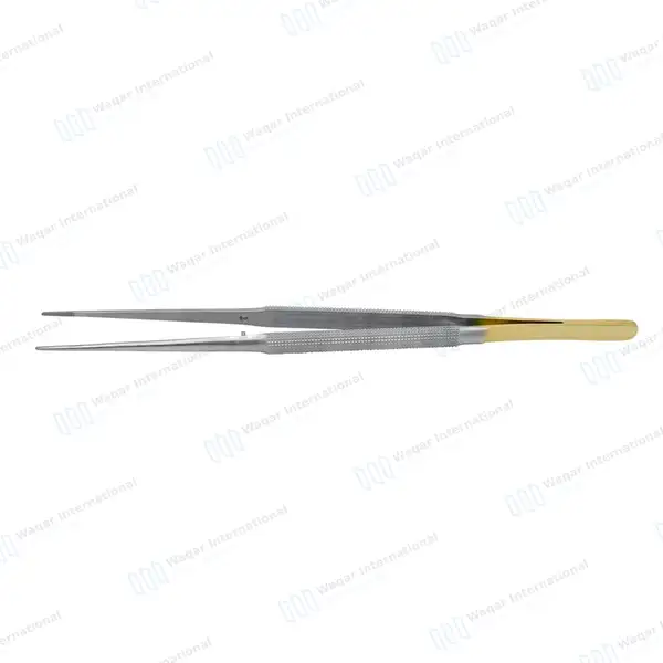 T/C Micro Suture Tying Forceps 5.5″ with Platform Gold Plated Handle - surgical instruments manufactured by Waqar International, Sialkot - view 7