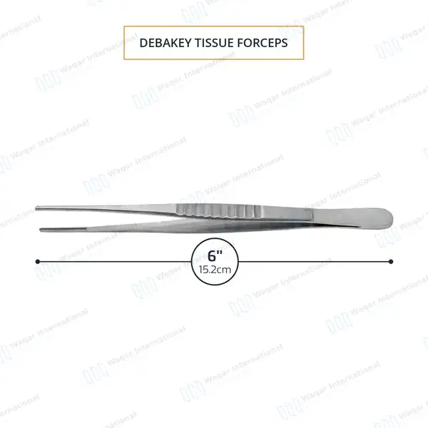 DeBakey Atraumatic Tissue Forceps 6″ 2.0mm Tip - surgical instruments manufactured by Waqar International, Sialkot - view 3