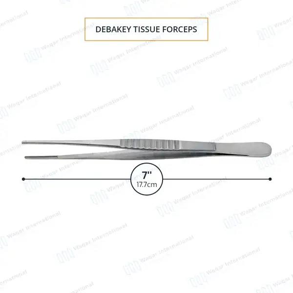 DeBakey Atraumatic Tissue Forceps 7″ 2.0mm Tip - surgical instruments manufactured by Waqar International, Sialkot - view 3