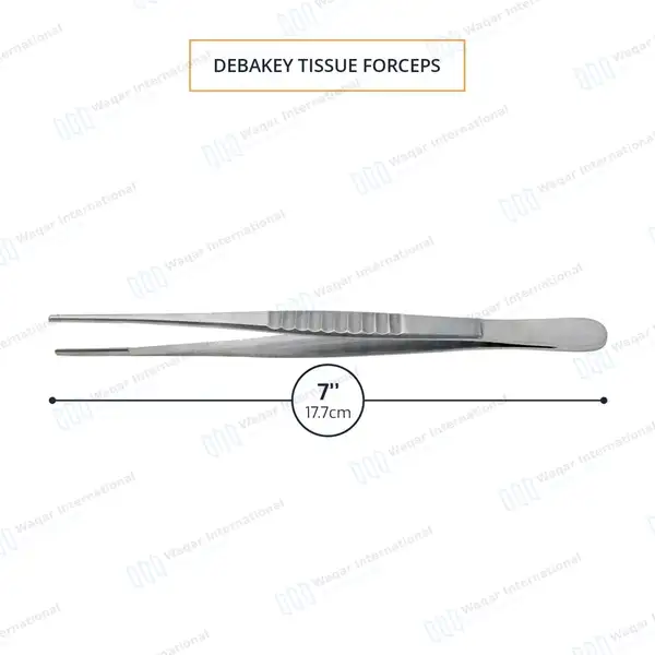 DeBakey Atraumatic Tissue Forceps 7″ 3.5mm Tip - surgical instruments manufactured by Waqar International, Sialkot - view 3
