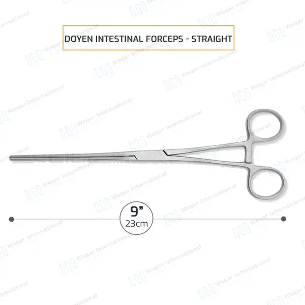 Doyen Intestinal Forceps 9″ Straight - surgical instruments manufactured by Waqar International, Sialkot - view 3