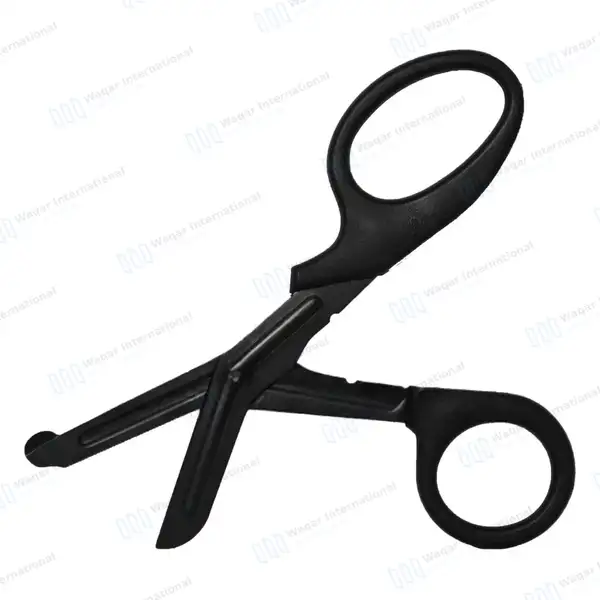 2 Full Black EMT Scissors 7.25″ Paramedic Utility Bandage Shears - surgical instruments manufactured by Waqar International, Sialkot - view 6