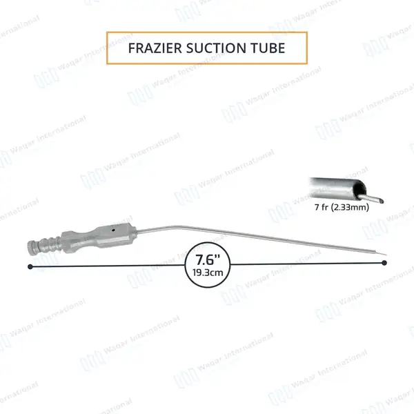 Frazier Suction Tube 7FR (2.33mm) Tip 7.6″ Aspirator Instrument - surgical instruments manufactured by Waqar International, Sialkot - view 3