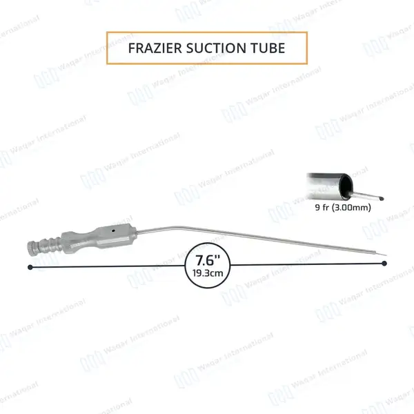 Frazier Suction Tube 9FR (3.00mm) Tip 7.6″ Aspirator Instrument - surgical instruments manufactured by Waqar International, Sialkot - view 3