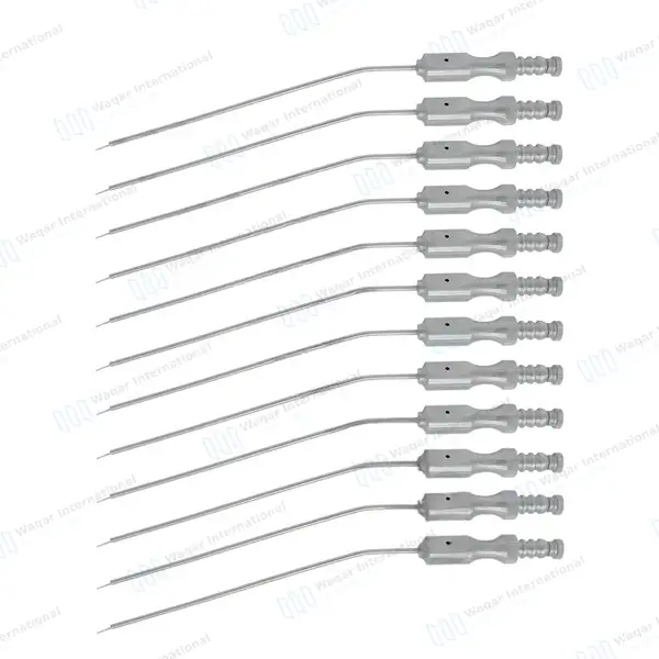 Frazier Suction Tube Set of 12 with Finger Cut-Off Angled - surgical instruments manufactured by Waqar International, Sialkot - view 9