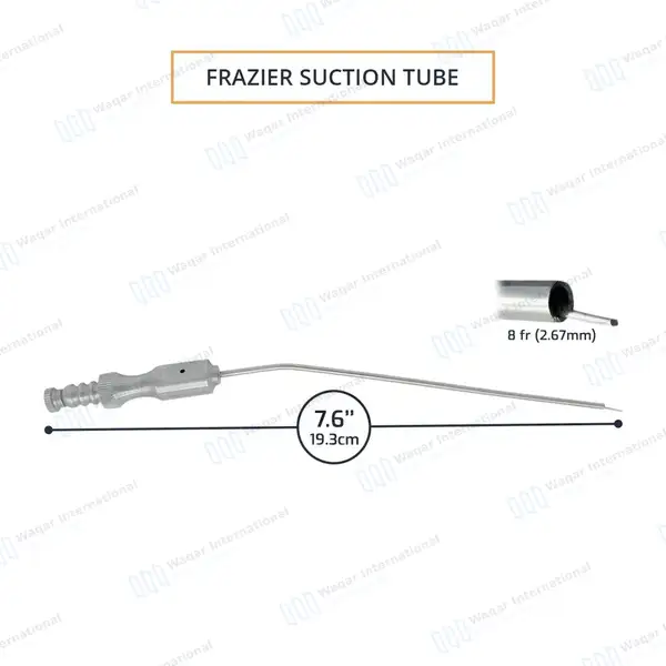 4 Frazier Suction Tubes 8FR (2.67mm) Tip 7.6″ Aspirator Instrument - surgical instruments manufactured by Waqar International, Sialkot - view 3