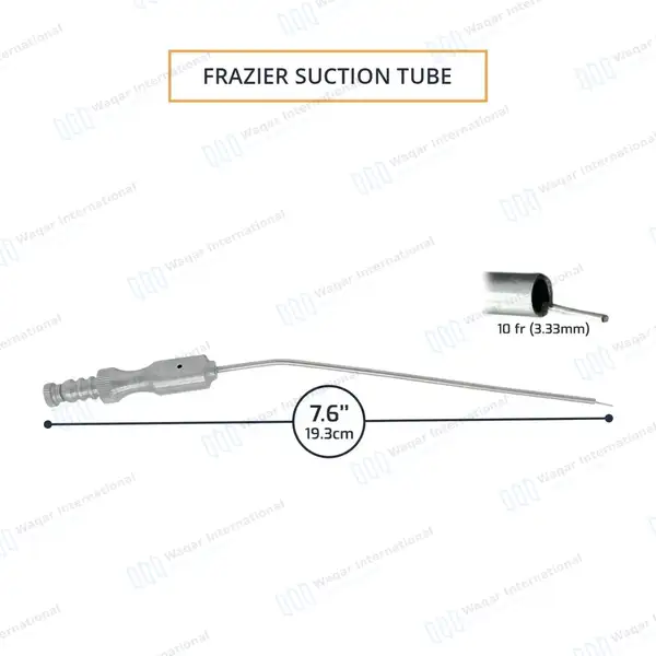 4 Frazier Suction Tubes 10FR (3.33mm) Tip 7.6″ Aspirator Instrument - surgical instruments manufactured by Waqar International, Sialkot - view 3