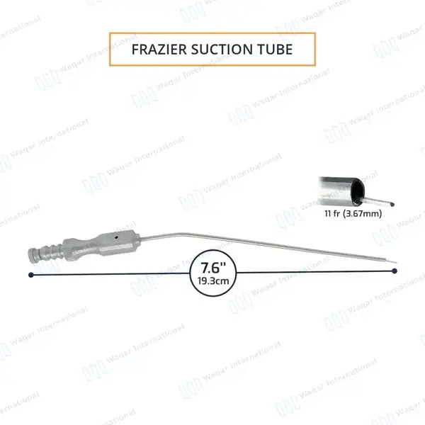 4 Frazier Suction Tubes 11FR (3.67mm) Tip 7.6″ Aspirator Instrument - surgical instruments manufactured by Waqar International, Sialkot - view 4