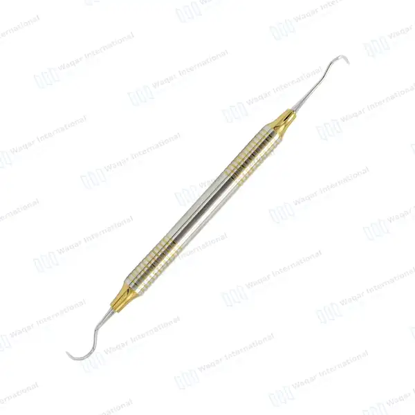 Sickle Scaler Anterior Towner Jacquette U15-33 DE Gold & Silver Hollow Handle - surgical instruments manufactured by Waqar International, Sialkot - view 5