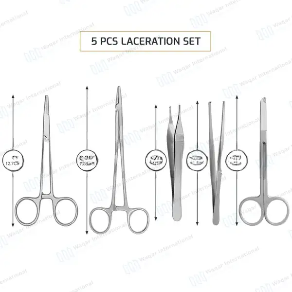 5 Pcs Medical Student Laceration Set - surgical instruments manufactured by Waqar International, Sialkot - view 2