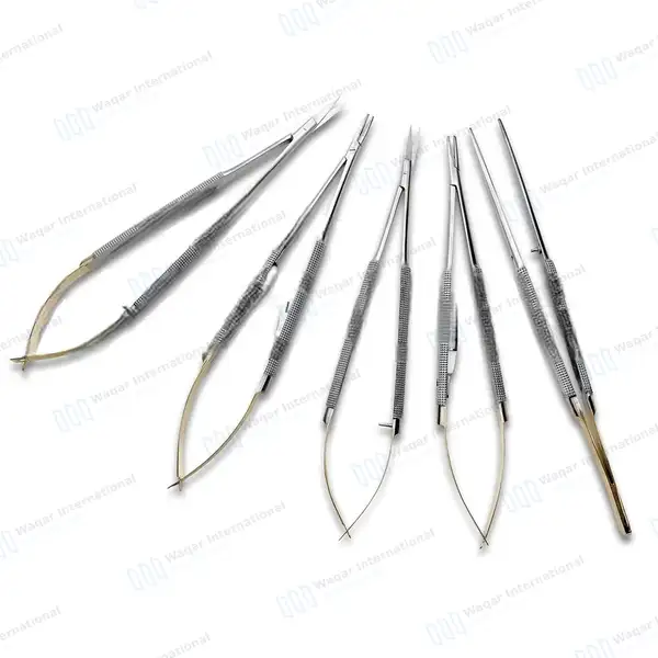 5 Pcs TC Castroviejo Micro Surgery Set with Sterilization Box Cassette - surgical instruments manufactured by Waqar International, Sialkot - view 2