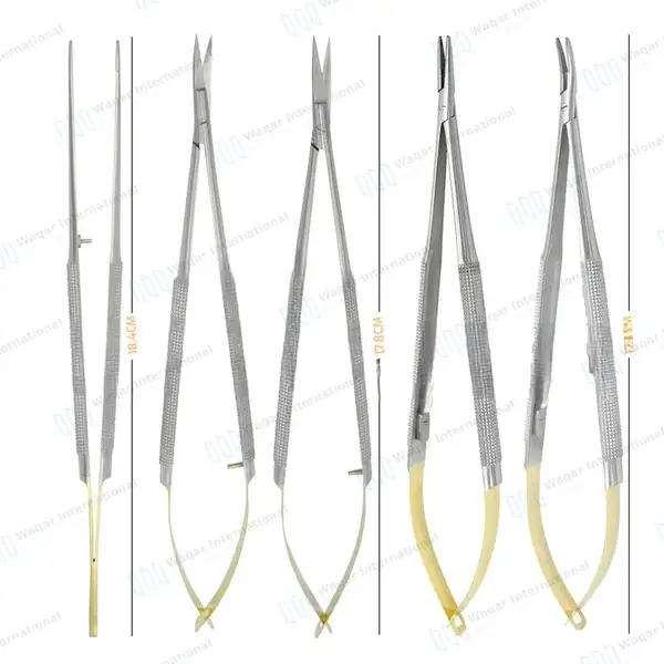 5 Pcs TC Castroviejo Micro Surgery Set with Sterilization Box Cassette - surgical instruments manufactured by Waqar International, Sialkot - view 3