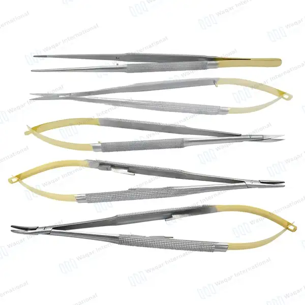 5 Pcs TC Castroviejo Micro Surgery Set with Sterilization Box Cassette - surgical instruments manufactured by Waqar International, Sialkot - view 7
