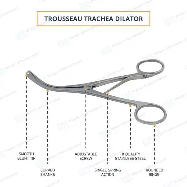 10 Trousseau Tracheal Dilator Forceps 5.5″ ENT Tracheostomy Instrument - surgical instruments manufactured by Waqar International, Sialkot - view 3