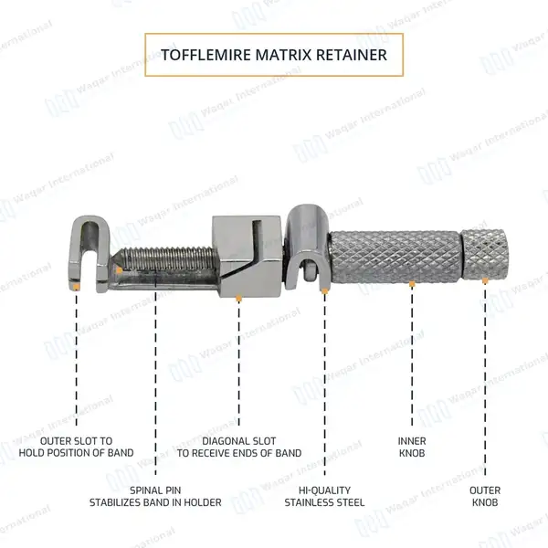 Tofflemire Senior Contra Angle Matrix Retainer - surgical instruments manufactured by Waqar International, Sialkot - view 3
