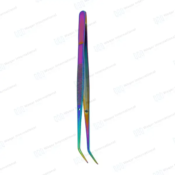 10 College Cotton Plier 6″ Titanium Rainbow Color - surgical instruments manufactured by Waqar International, Sialkot - view 6