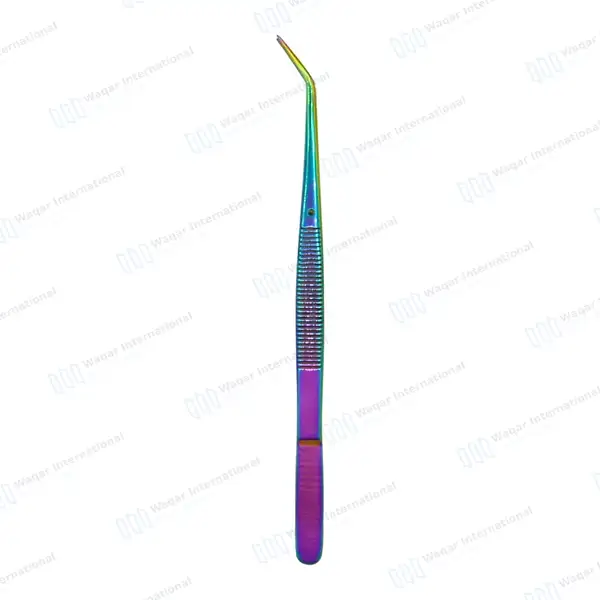 10 College Cotton Plier 6″ Titanium Rainbow Color - surgical instruments manufactured by Waqar International, Sialkot - view 7