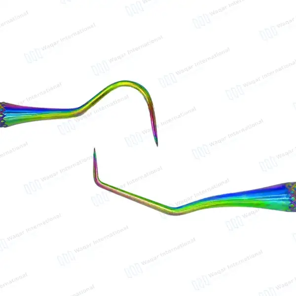Rainbow Color Dental Explorer Probe #5 – Double Ended - surgical instruments manufactured by Waqar International, Sialkot - view 2