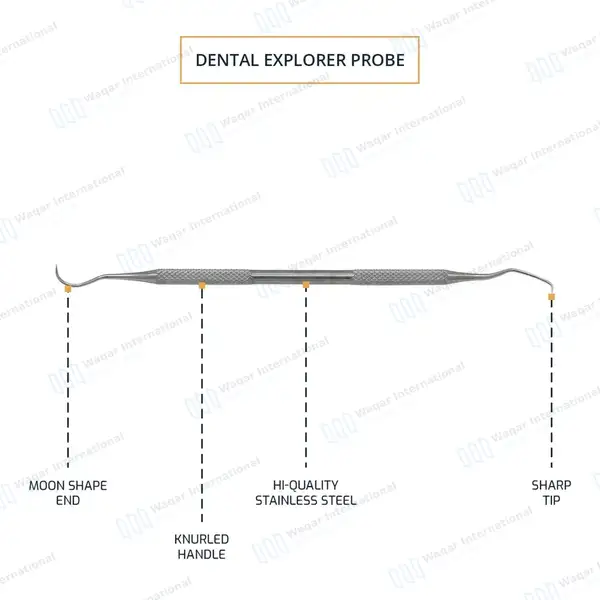 12 Dental Probe Explorer #5 – Double Ended - surgical instruments manufactured by Waqar International, Sialkot - view 5