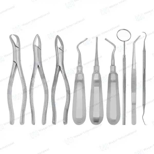 9 Pcs Basic Dental Surgery Extraction Forceps Elevator Set - surgical instruments manufactured by Waqar International, Sialkot - view 2