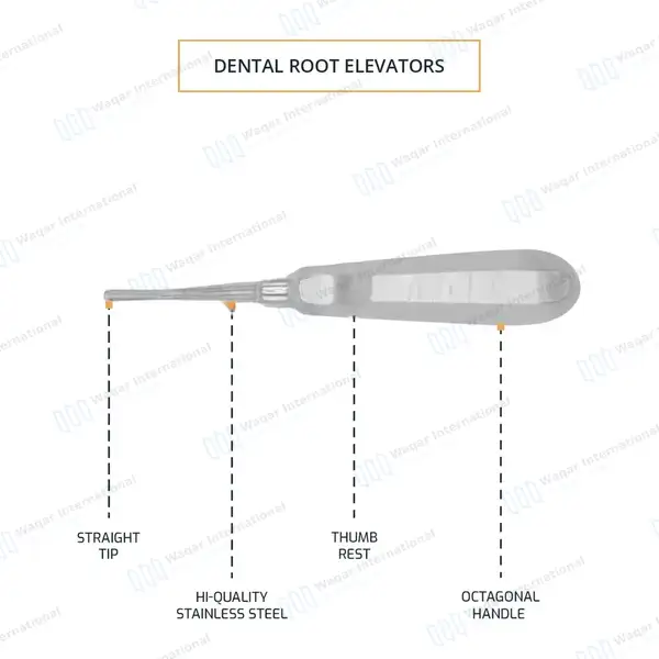 5 Seldin Root Elevator 34S – 4mm Tip - dental instruments manufactured by Waqar International, Sialkot - view 4