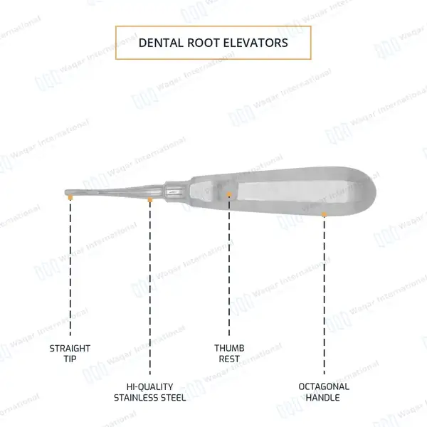 Apical Dental Elevator #46 Straight 3.5mm Tip - dental instruments manufactured by Waqar International, Sialkot - view 4