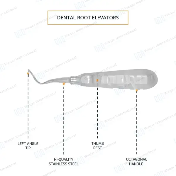 Apical Elevator #302 Left Angled 3mm Tip - dental instruments manufactured by Waqar International, Sialkot - view 4