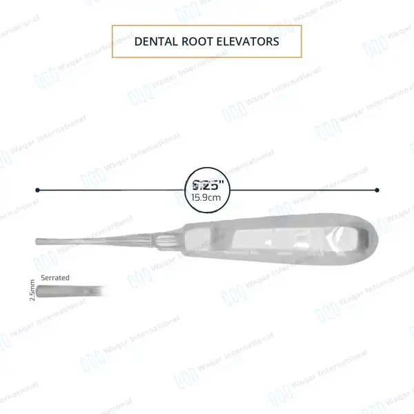 Apical Elevator #303HF Serrated Tip - dental instruments manufactured by Waqar International, Sialkot - view 3