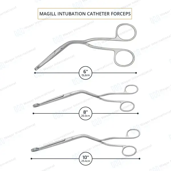 3 Pcs Magill Catheter Forceps Set 6″, 8″ & 10″ - surgical instruments manufactured by Waqar International, Sialkot - view 3