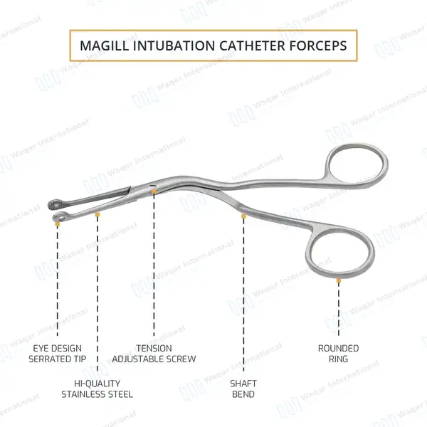 100 Pcs Magill Forceps Set 6″ (15.2cm) – Infant - surgical instruments manufactured by Waqar International, Sialkot - view 4