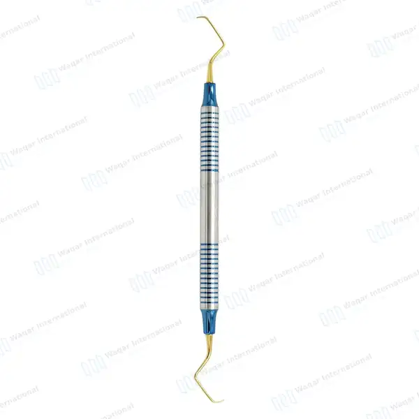 3 Pcs Gracey Curettes 9/10 Gold Coated Double Ended - surgical instruments manufactured by Waqar International, Sialkot - view 3