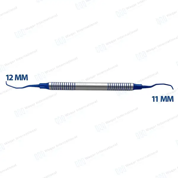 5 Gracey Curettes 11/12 Blue Titanium Coated Tips Hollow Handle - surgical instruments manufactured by Waqar International, Sialkot - view 3