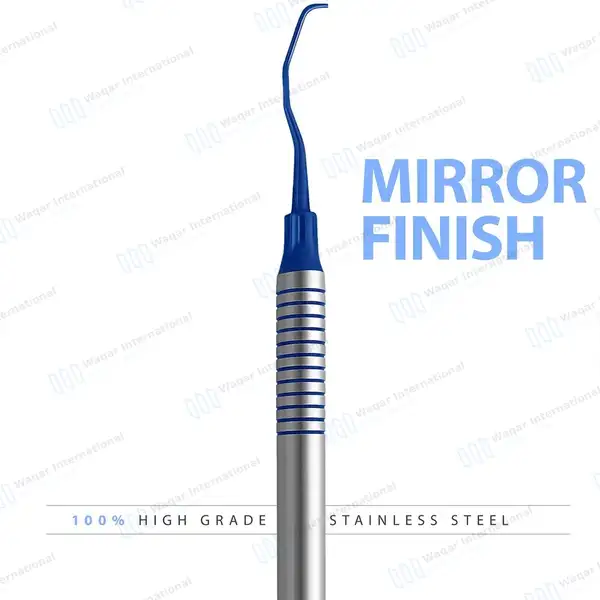 5 Gracey Curettes 11/12 Blue Titanium Coated Tips Hollow Handle - surgical instruments manufactured by Waqar International, Sialkot - view 4